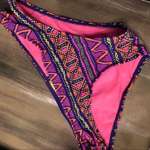 Bright Aztec patterned bikini bottom